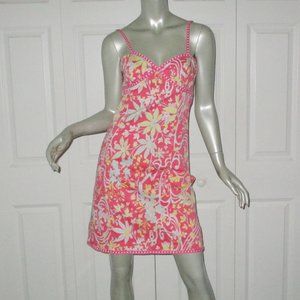 TIBI Pink Floral Embroidered Spaghetti Strap Dress